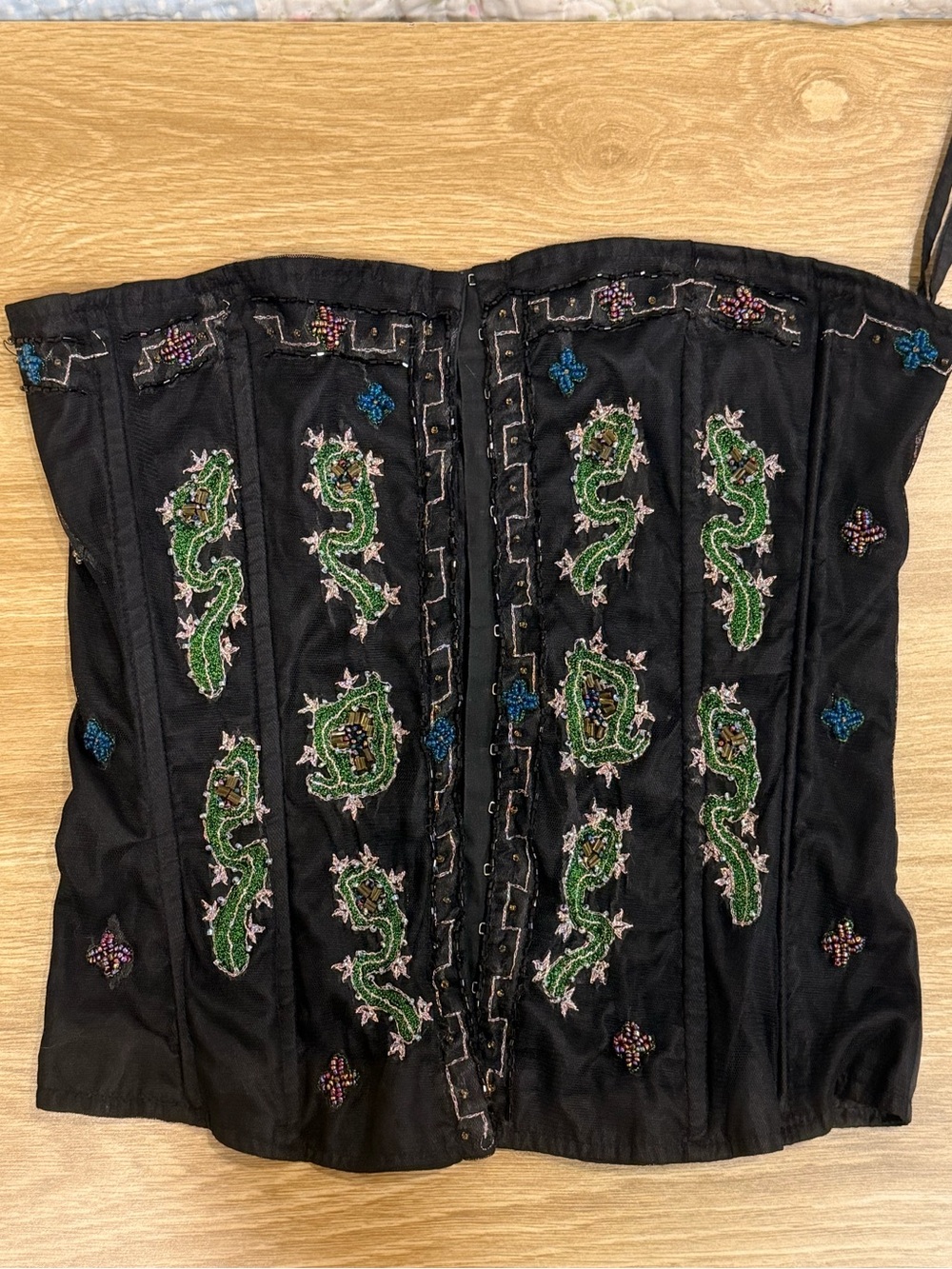 Costa Blanca Corset Style Beaded-Embroidered Top